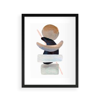 Plakat w ramie 50x70 - Rozkwitające Nowe Wymyślności - abstrakcja, akwarelowe plamy - rama czarna