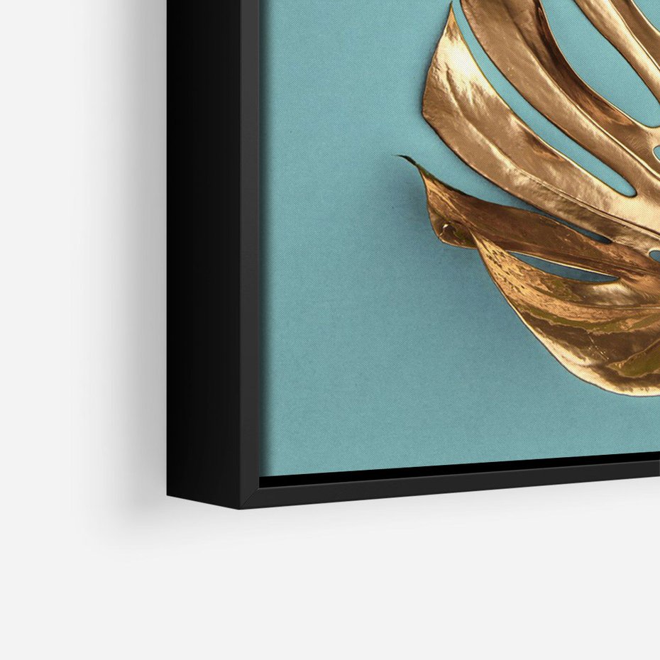 Obraz w ramie 70x100 - Piękno Natury - złote, liście - rama czarna