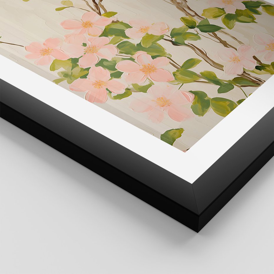 Zestaw obrazy w ramie 40x50 galeria - kwiaty, łąka, boho, akwarela - rama czarna