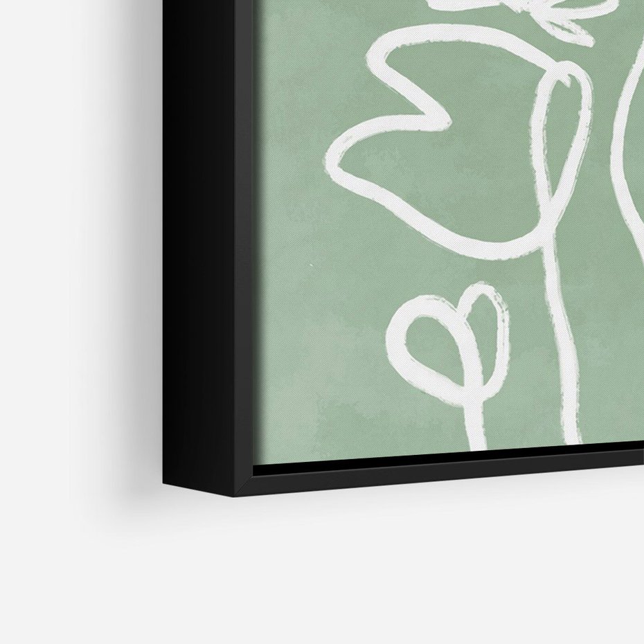 Obraz w ramie 70x100 - Wibracje Naturalnej Równowagi - zielony plakat, roślinne inspiracje - rama czarna