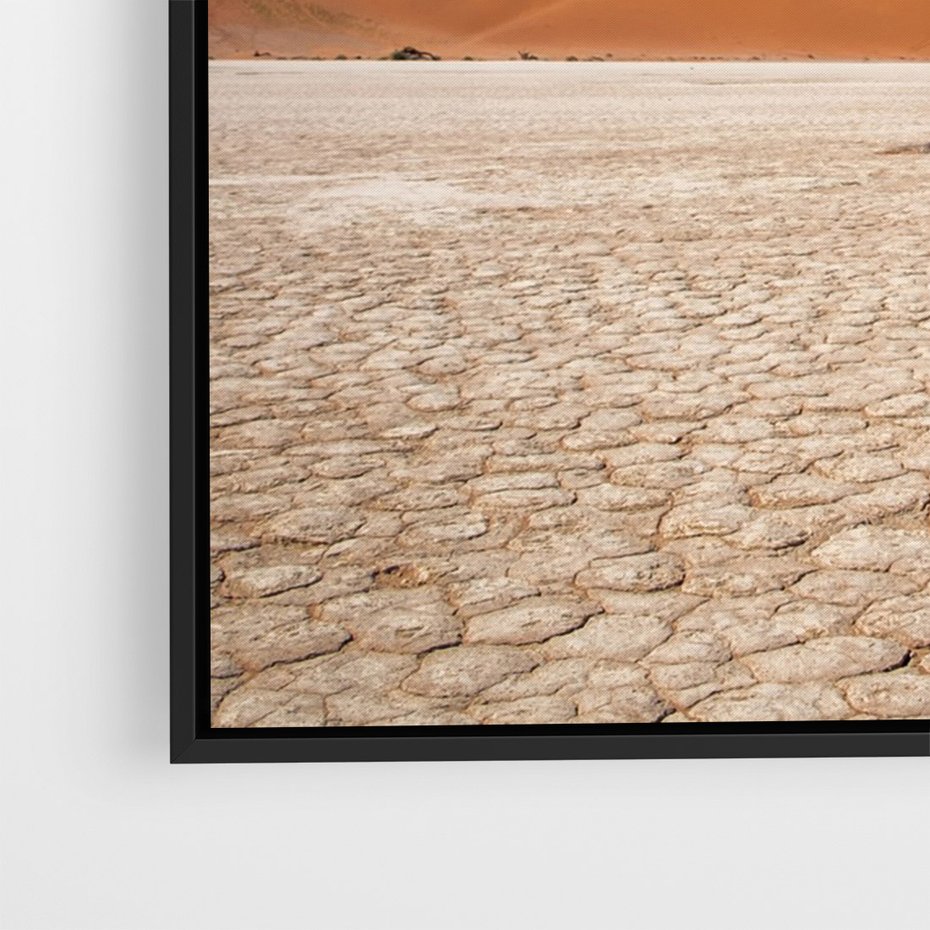 Obraz w ramie 50x70 - Słońce i Suche Drzewo - pustynia, suche - rama czarna