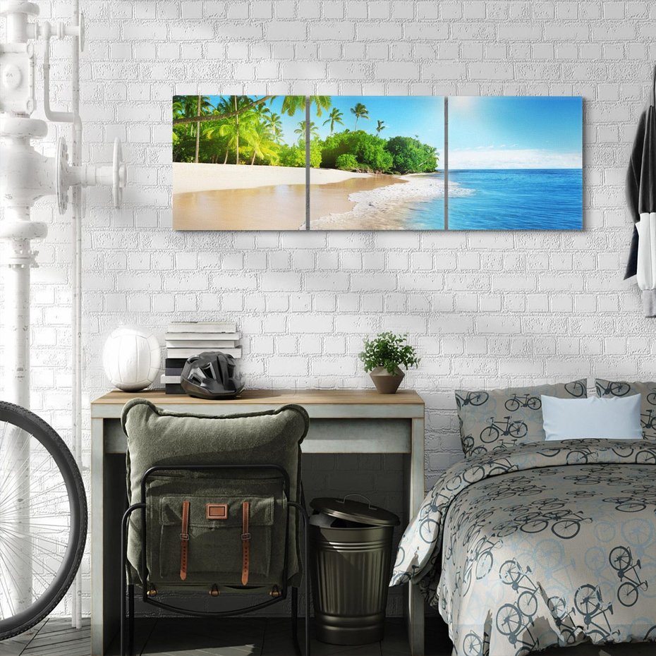 Obraz na płótnie 120x40 - Rajskie plaże Karaibów - Karaiby, plaża