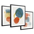 Zestaw obrazy w ramie 50x70 galeria - Geometryczne, plamy, kolorowe - rama czarna