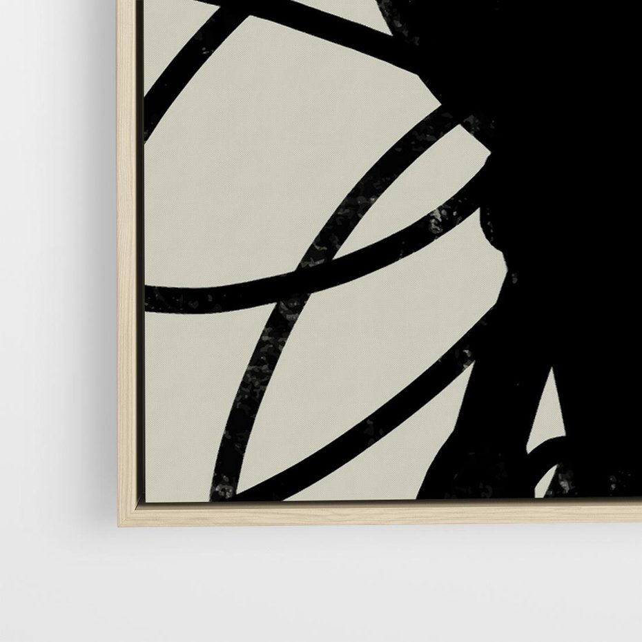 Obraz w ramie 80x80 - Modernistyczne Refleksje - abstrakcja, mroczny klimat - rama drewno