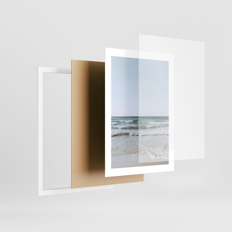 Plakat w ramie 30x40 - Spokój nad Brzegiem - plaża, morze - rama biała