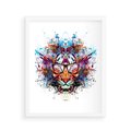 Plakat w ramie 40x50 - Tygrys w graficznej oprawie - tygrys, grafika - rama biała
