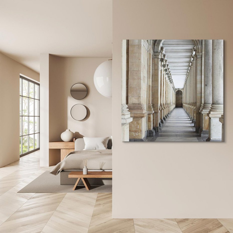 Obraz na płótnie 70x70 - Uroki Kolumn - kolumny, architektura