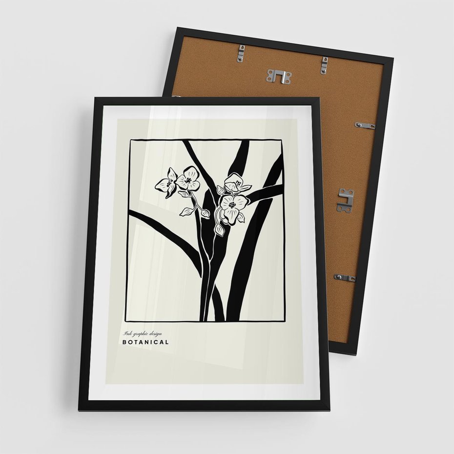 Plakat w ramie 50x70 - Symfonia kwiatowej ekspresji - kwiat, grafika - rama czarna