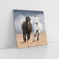 Obraz na płótnie 40x40 - Siła koni w galopie - konie, galop