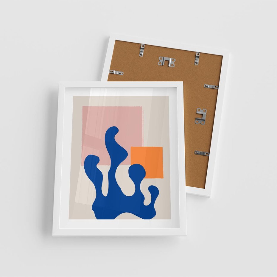 Plakat w ramie 40x50 - Bezgraniczna Galeria Plam - abstrakcja, nowoczesny plakat - rama biała