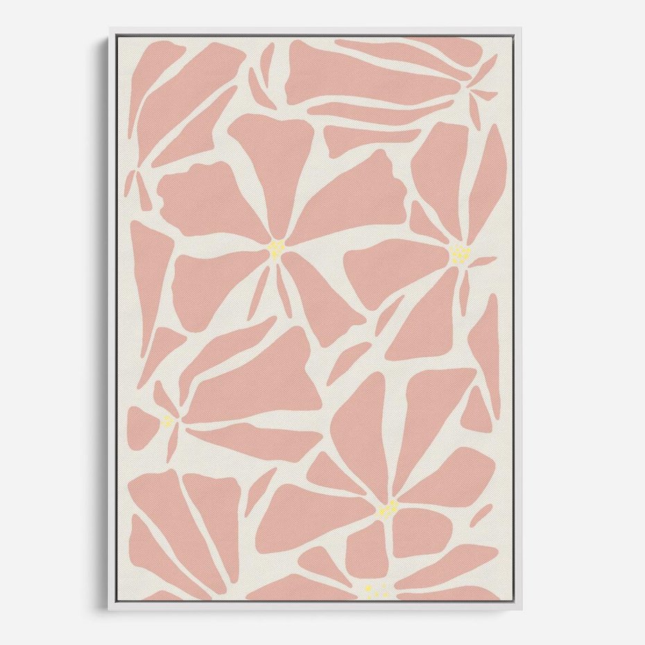 Obraz w ramie 80x120 - Akwarelowe Promienie - abstrakcyjne boho kwiaty, kompozycja - rama biała