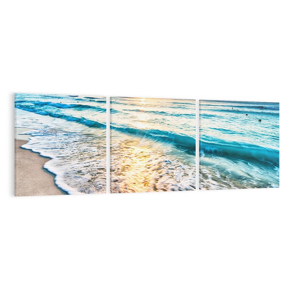Obraz na płótnie 150x50 - Spokój morza: moment relaksu - plaża, morze