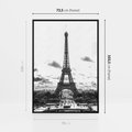 Obraz w ramie 70x100 - Wieża Eiffla - czarno białe zdjecie, wieża eiffla - rama czarna