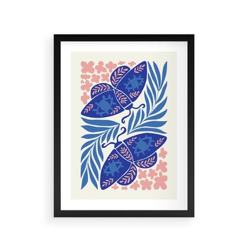 Plakat w ramie 40x50 - Migotliwa Rzeczywistość - ćmy, kwiaty - rama czarna