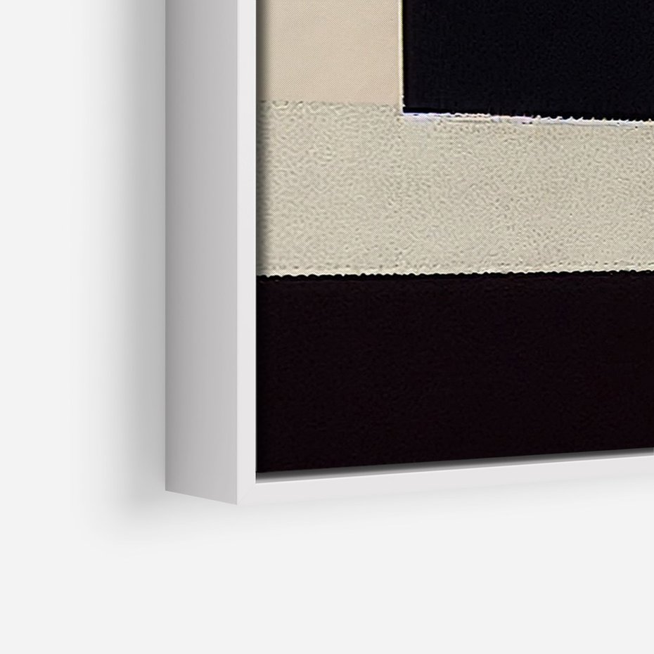 Obraz w ramie 70x100 - Nowoczesne Brązy - geometryszne pasy, nowoczesny styl - rama biała