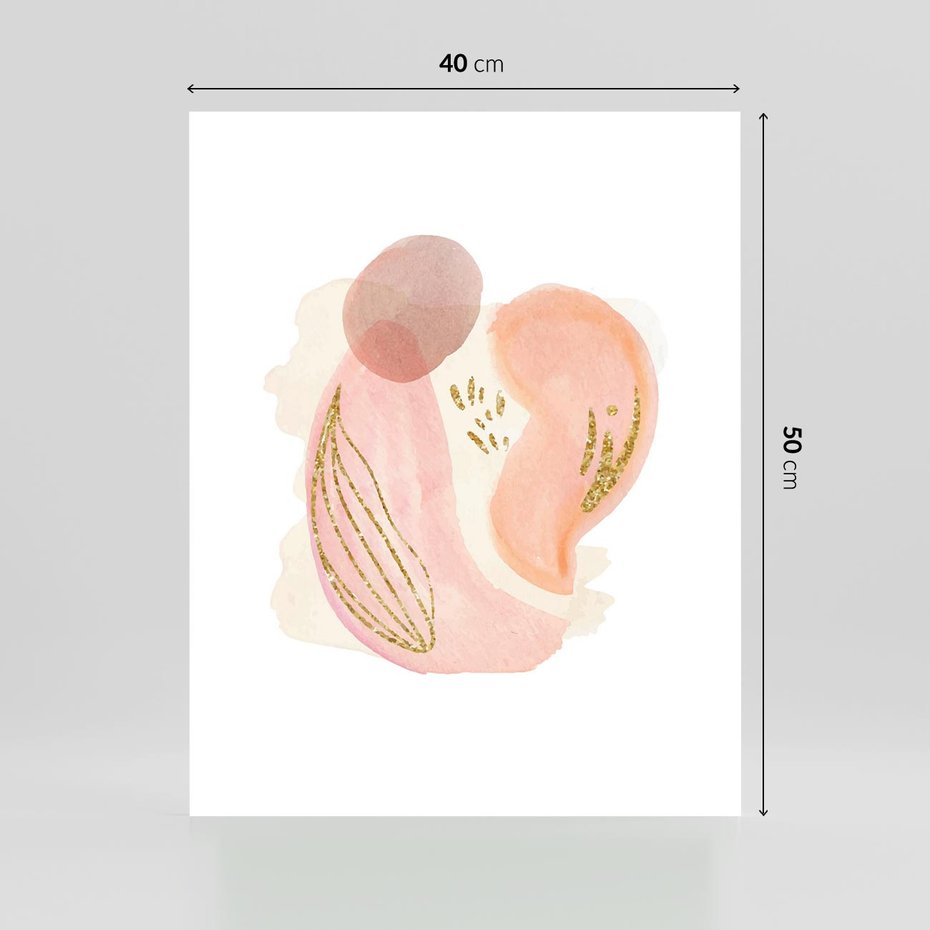 Plakat bez ramy 40x50 - Impresje Przenikających Form - abstrakcyjne akwarelowe plamy, minimalizm