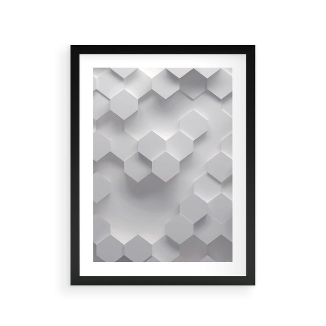 Plakat w ramie 30x40 - Kreatywna Forma - geometryczny, 3D - rama czarna