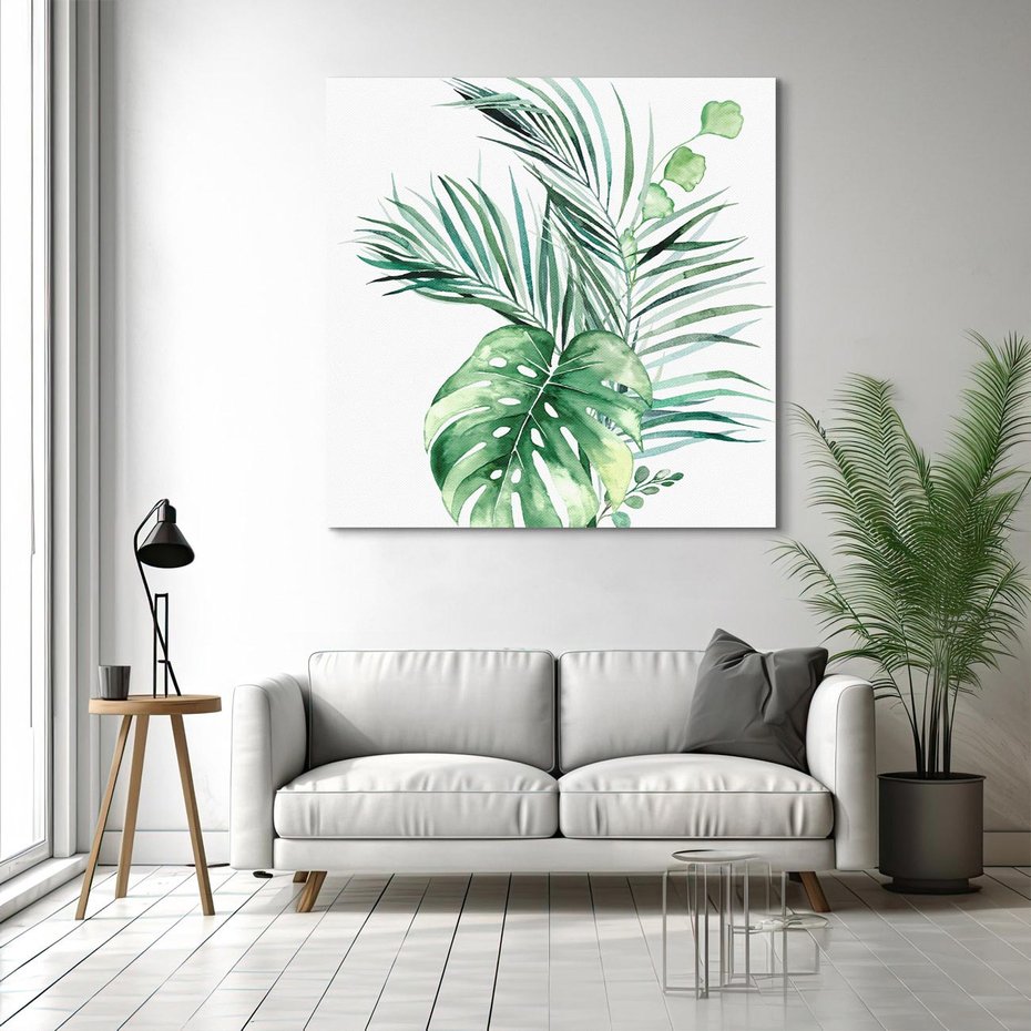 Obraz na płótnie 70x70 - Przyjemność Złotej Natury - złote, liście