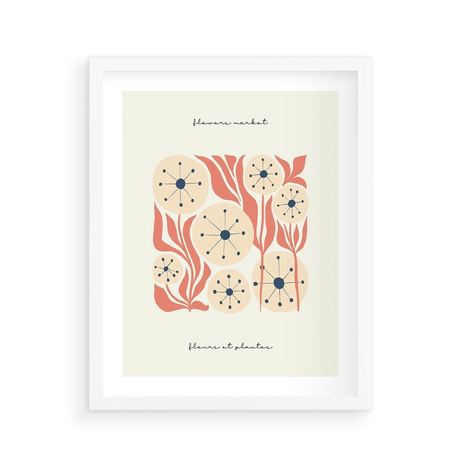 Plakat w ramie 40x50 - Dmuchawce w Abstrakcji - dmuchawce, abstrakcja - rama biała