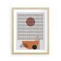 Plakat w ramie 40x50 - Symetria w Stylu Mid-Century - minimalistyczny obraz, mid-century styl - rama drewno