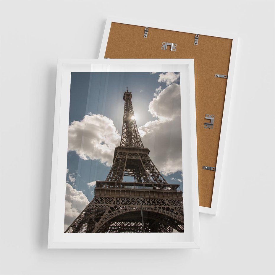 Plakat w ramie 50x70 - Magia Wieży Eiffla - wieża, Eiffla - rama biała