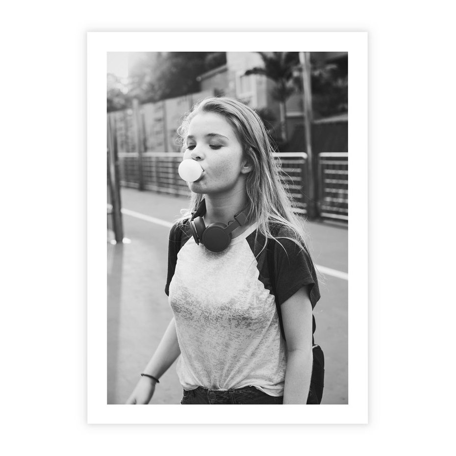 Plakat bez ramy 21x30 - Letnia Młodość - nowoczesna fotografia, czarno biała