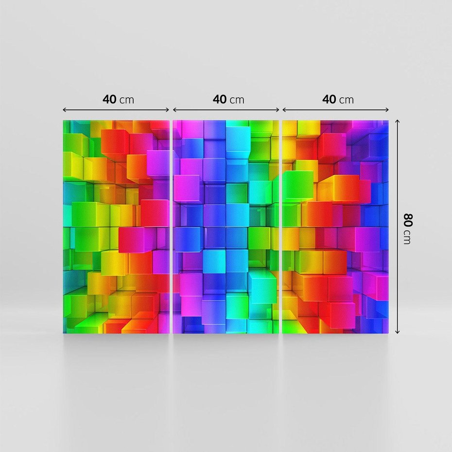 Obraz na płótnie 120x80 - Mozaika Abstrakcji: Trójwymiarowe Kompozycje - abstrakcja, 3d