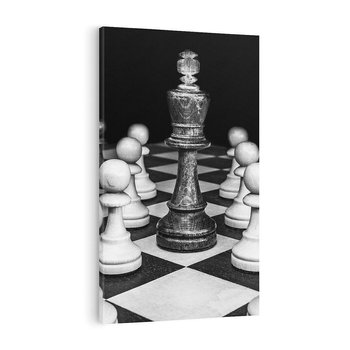 Obraz na płótnie 70x100 - Wzruszający Taniec na Szachownicys - szachy, gra