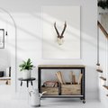 Plakat w ramie 40x50 - Minimalistyczne Poroże Jelenia - poroże jelenia na ścianie, minimalizm - rama biała
