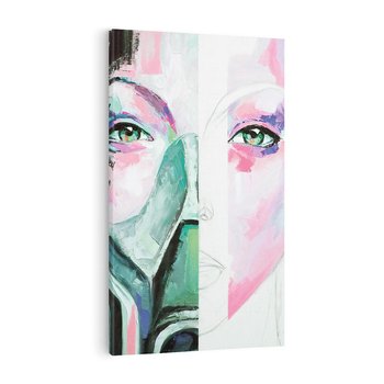 Obraz na płótnie 80x120 - Niezakończona Piękność - abstrakcyjny obraz olejny, portret kobiety