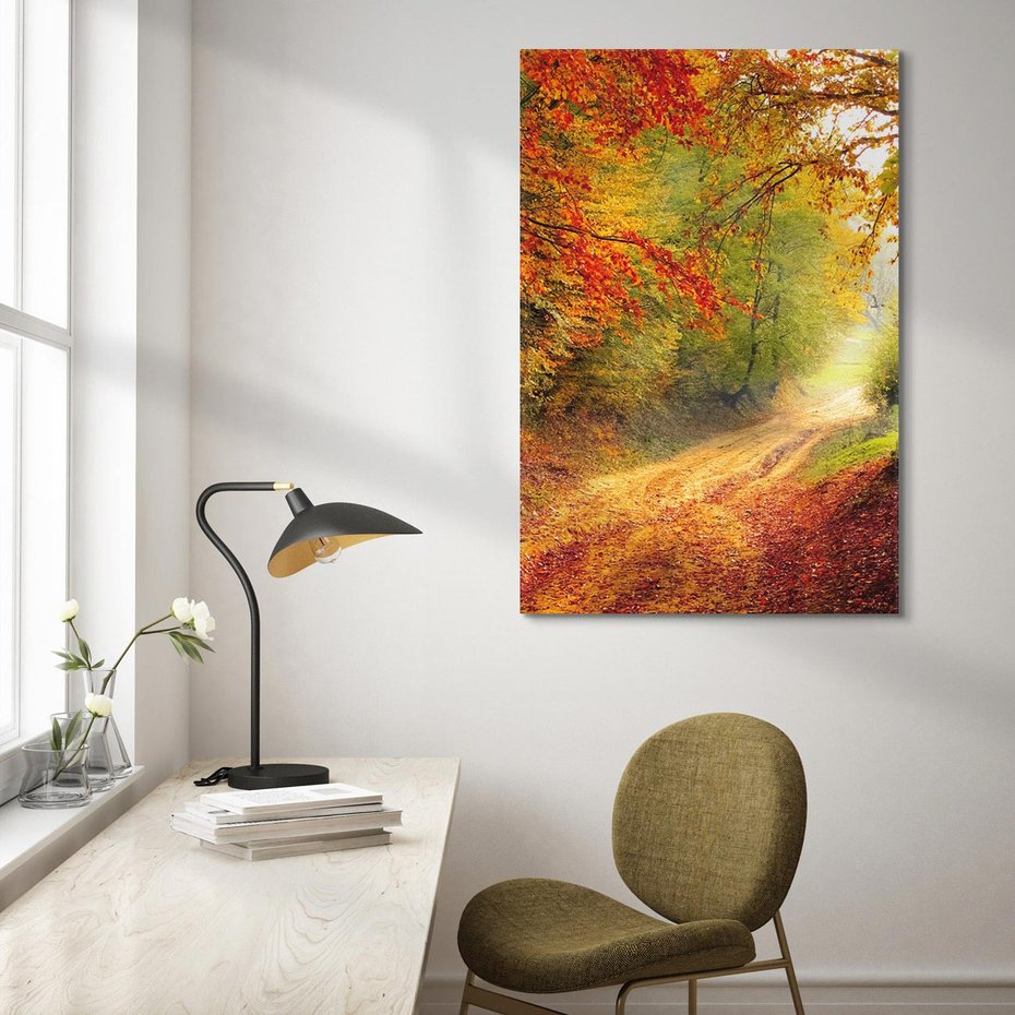 Obraz na płótnie 80x120 - Jesienny urok magia lasu - las, jesień