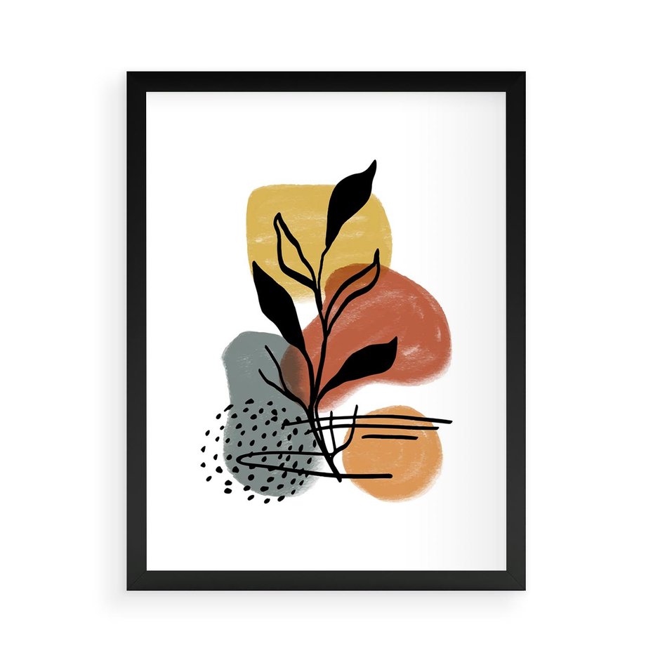 Plakat w ramie 50x70 - Energetyczne Refleksje - abstrakcja, sztuka nowoczesna - rama czarna