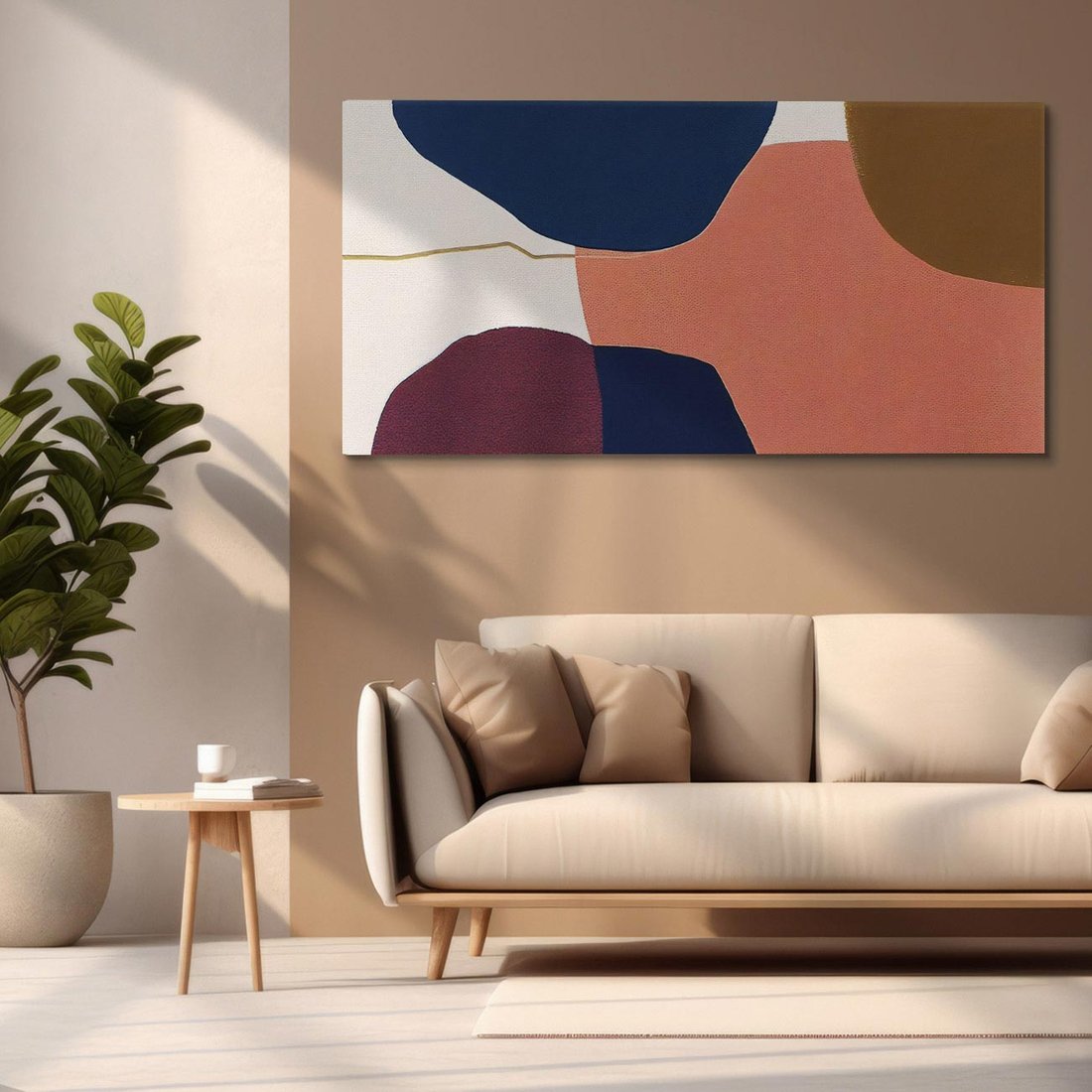 Obraz na płótnie 120x60 - Abstrakt Marsala - nieregularne plamy, kształty