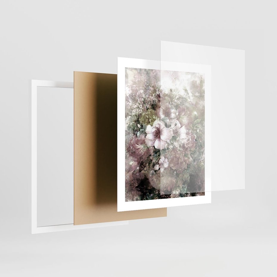 Plakat w ramie 40x50 - Piękno natury na płótnie - kwiaty, olejne - rama biała