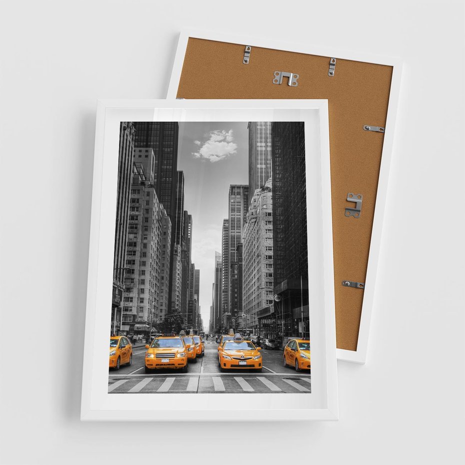Plakat w ramie 50x70 - Wibracje Nowego Jorku - miasto, Nowy Jork - rama biała