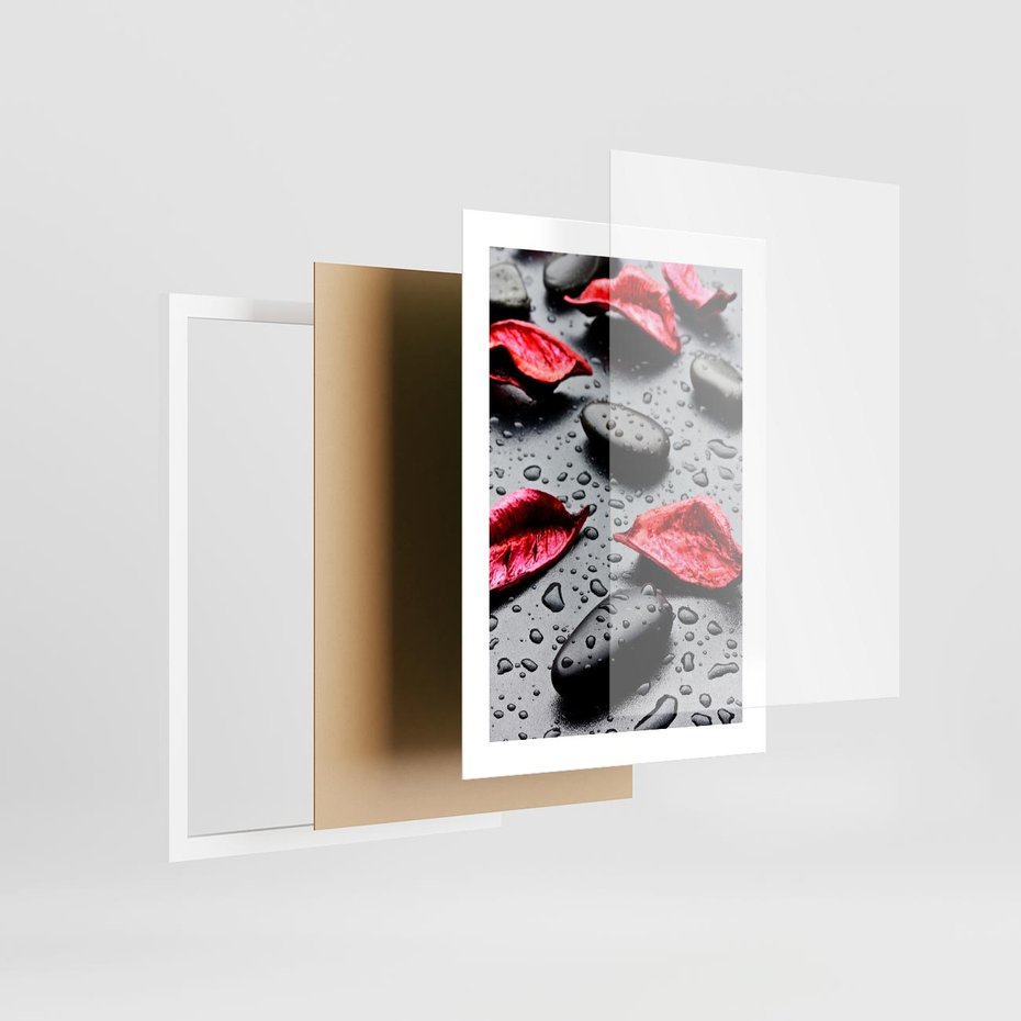 Plakat w ramie 30x40 - Spa wśród Natury - spa, kamienie - rama biała