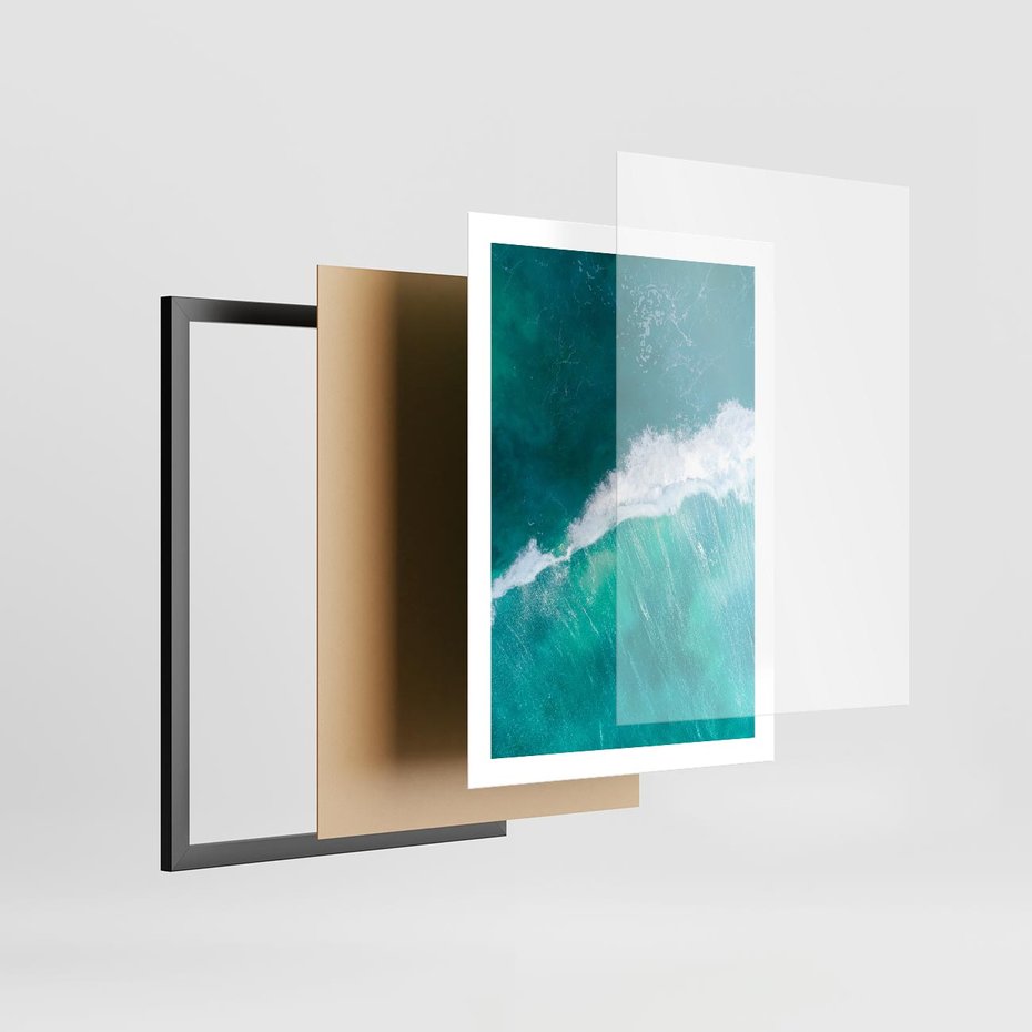 Plakat w ramie 50x70 - Siła i Spokój - morze, ocean - rama czarna