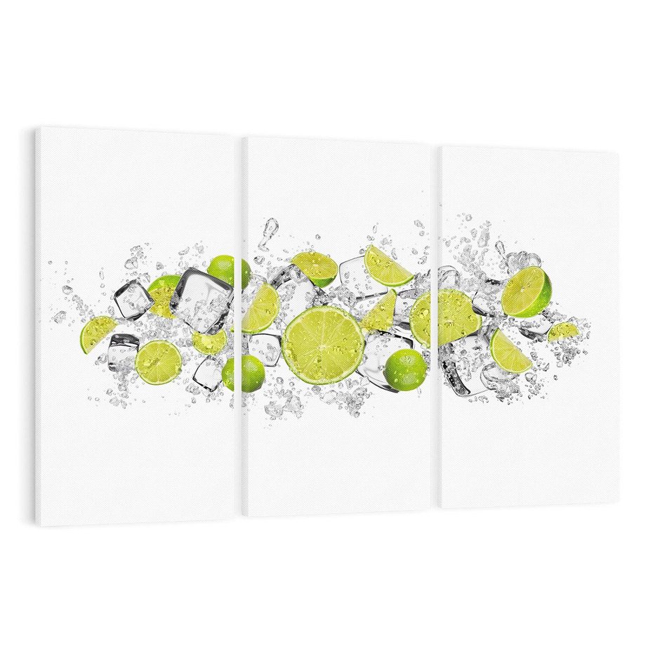 Obraz na płótnie 120x80 - Rześkość i smak - limonki, lód