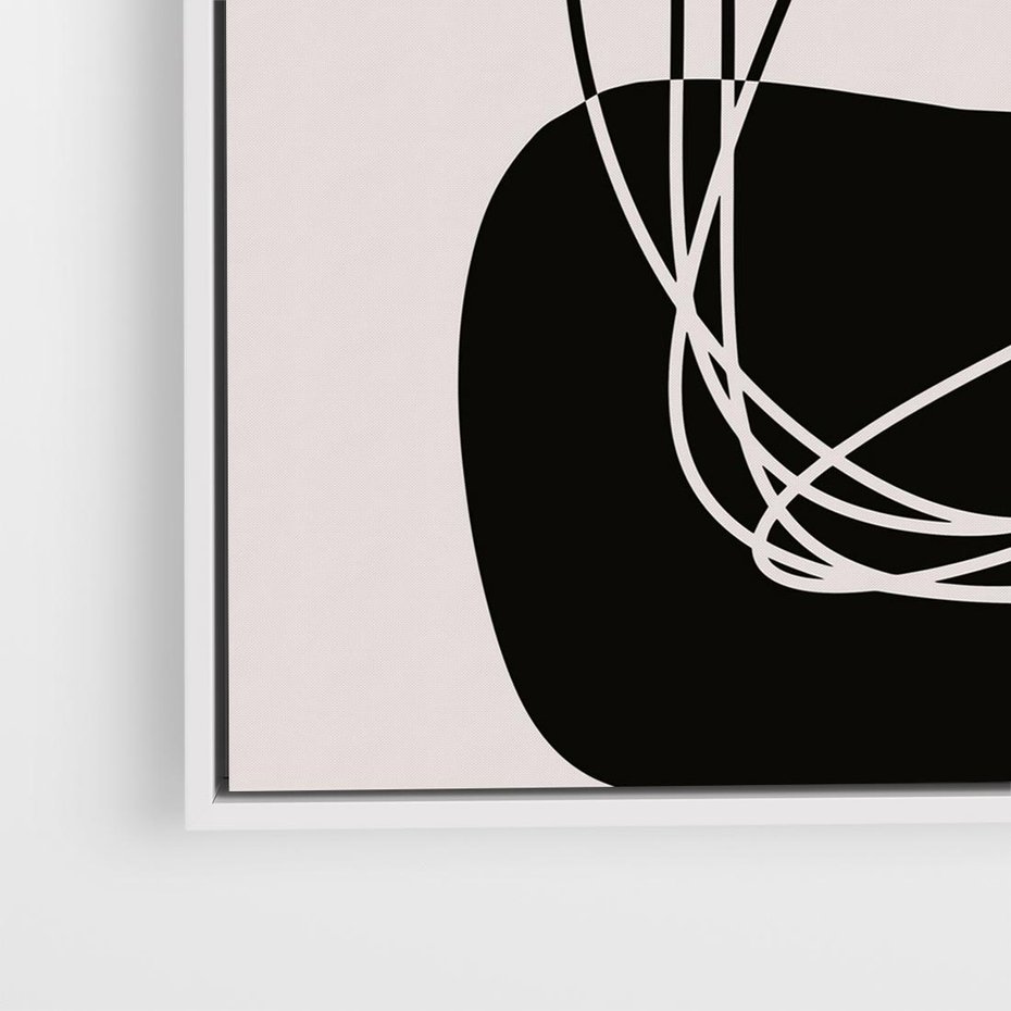 Obraz w ramie 80x80 - Linie Eksploracji - abstrakcyjne szkicowane linie, minimalizm - rama biała