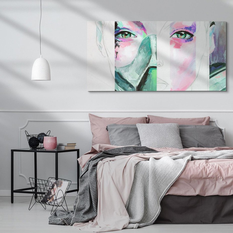 Obraz na płótnie 120x60 - Niezakończona Piękność - abstrakcyjny obraz olejny, portret kobiety