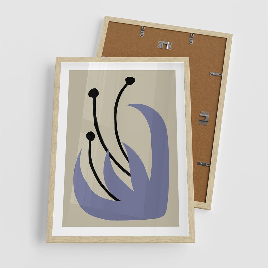 Plakat w ramie 50x70 - Bezgraniczne Przenikanie - minimalizm, boho plakat - rama drewno