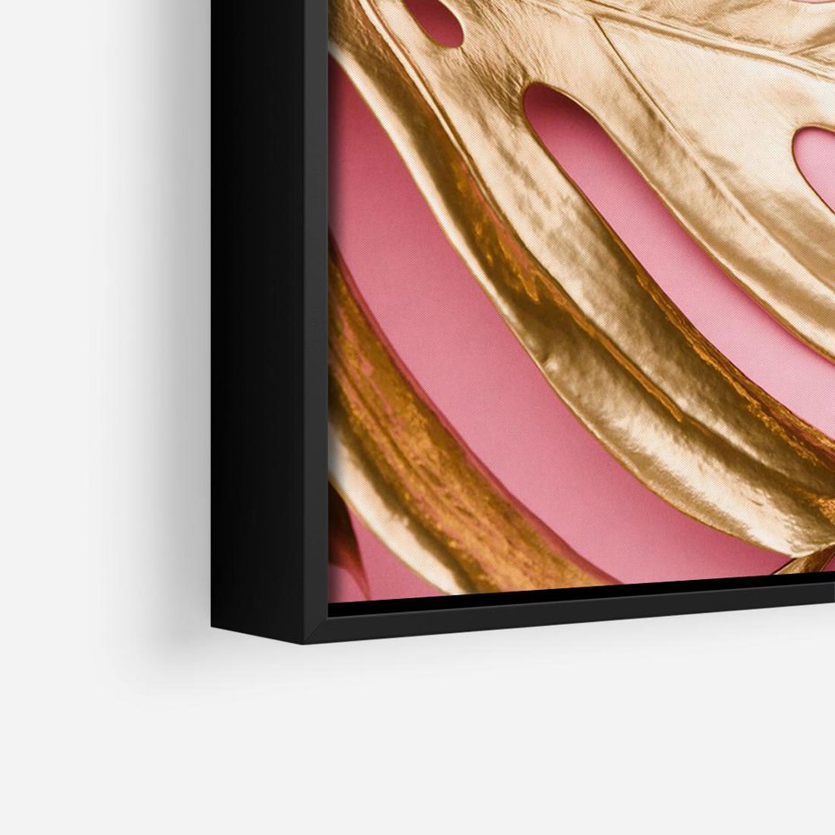 Obraz w ramie 70x50 - Przyjemność w Naturze - złote, liście - rama czarna