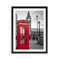 Plakat w ramie 50x70 - Budka w Londynie - Londyn, budka - rama czarna