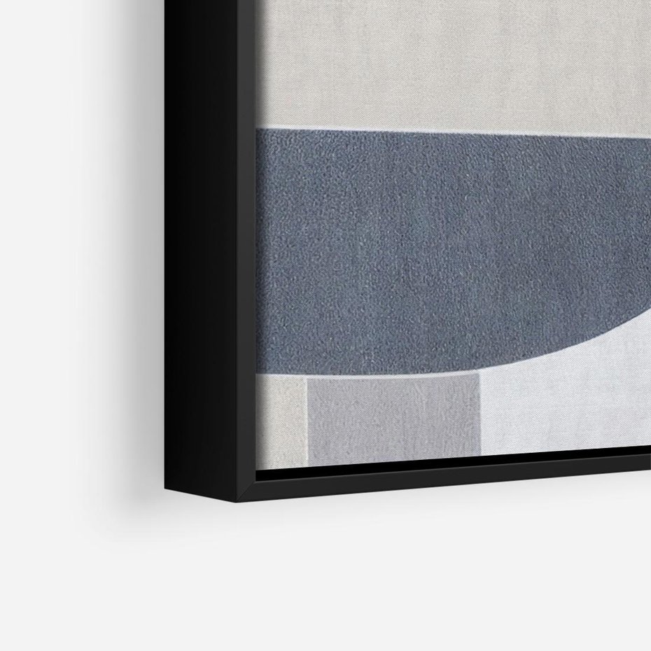 Obraz w ramie 50x50 - Odbicie wschodzącego jutra - graficzne kształty, geometria - rama czarna