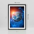 Plakat w ramie 50x70 - Planeta w nieskończoności - ziemia, kosmos - rama czarna