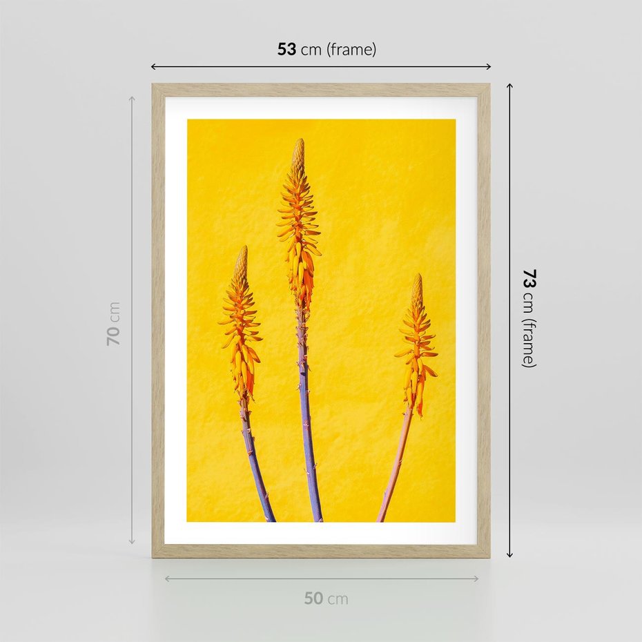 Plakat w ramie 50x70 - Radość Natury - kolor, kwiaty - rama drewno