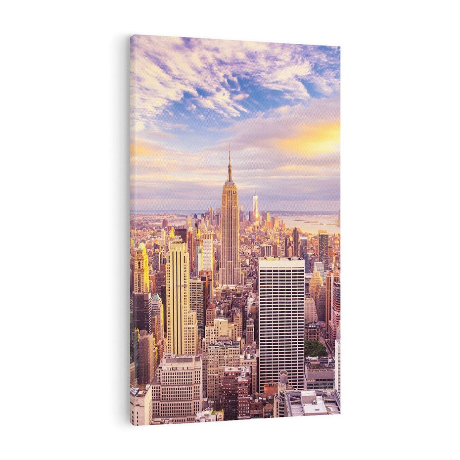 Obraz na płótnie 70x100 - Amerykański duch: Miasto na horyzoncie - USA, Ameryka