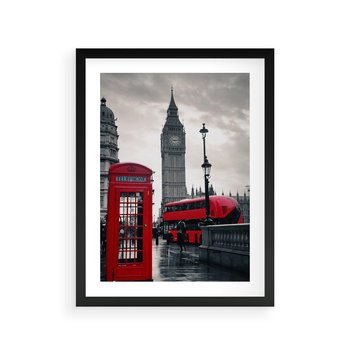 Plakat w ramie 30x40 - Londyński Klimat Telefoniczny - Londyn, telefon - rama czarna