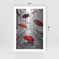 Plakat bez ramy 21x30 - Parasole w malowniczej uliczce - parasole, uliczka