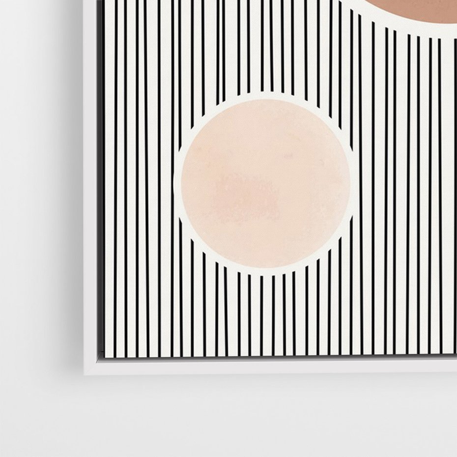 Obraz w ramie 80x120 - Rozplątane Granice - abstrakacyjna nowoczesna sztuka, koła okręgi - rama biała